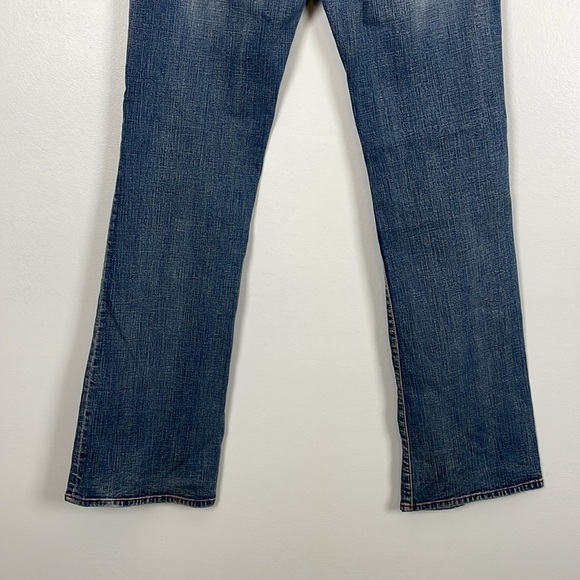 Pepe Jeans London Womens 28 Bootcut 4 Pocket Embroidered Design Stud Blue Pants - Picture 6 of 11